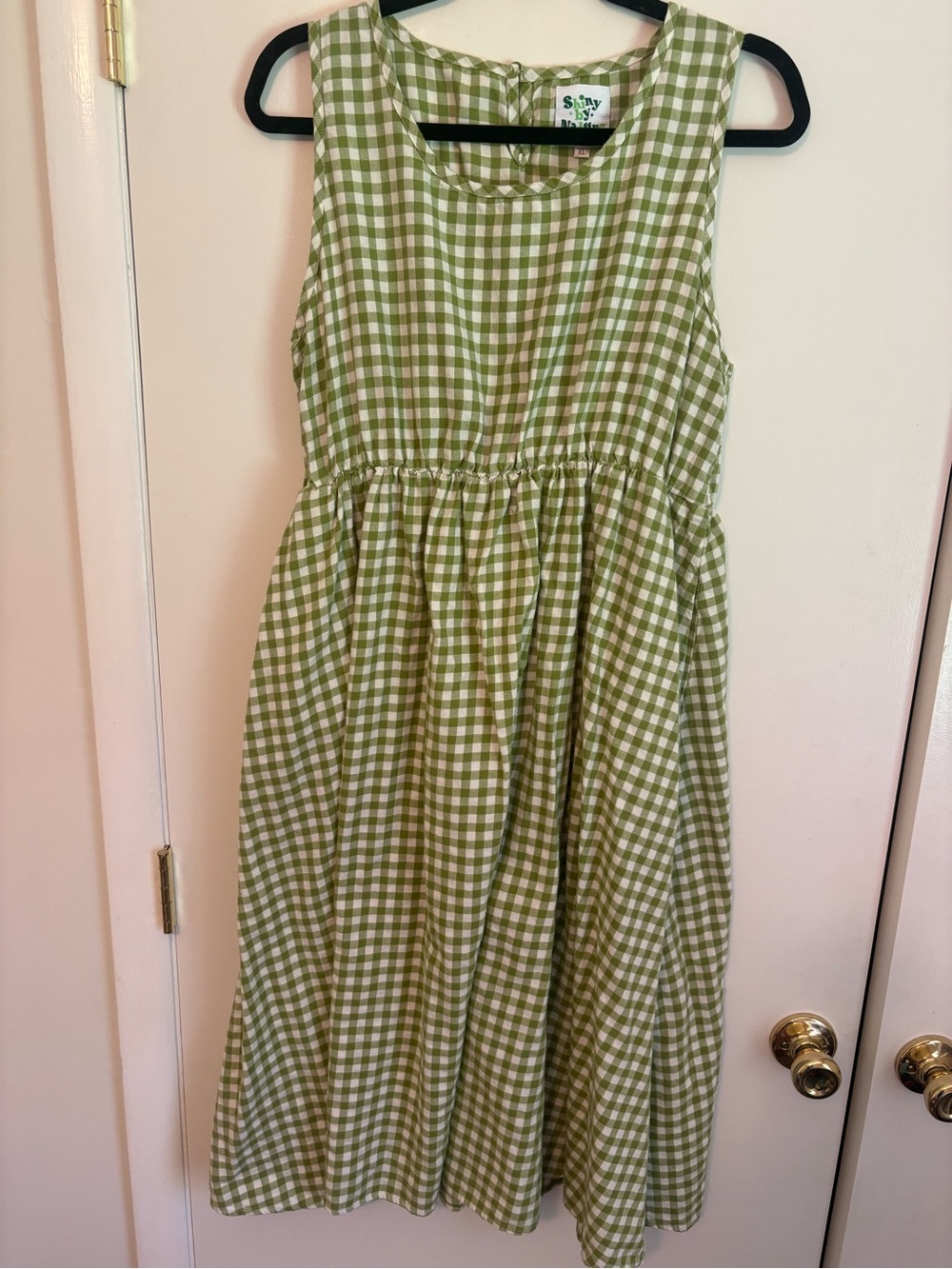 Shiny By Nature Gingham Midi Dress - XL Fits Like Large